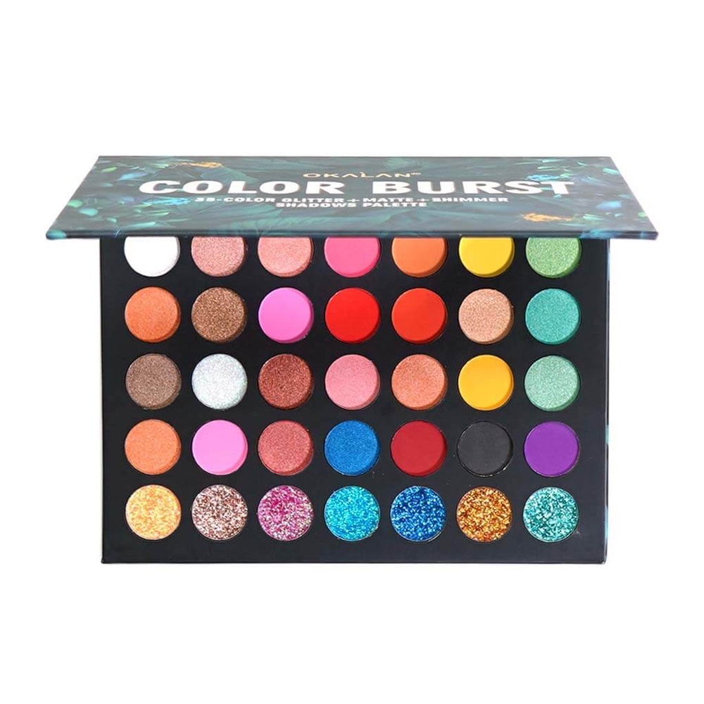 Okalan color burst eyeshadow palette.